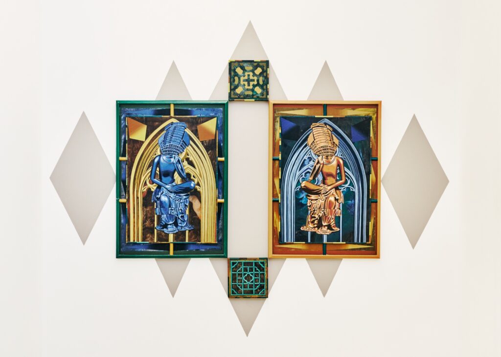 Sleek Altar Series 145 cm (width) × 150 cm (height) × 4 cm (depth), acrylic painting and pen drawing on wood panel, 2024, 2GIL29 Gallery, Seoul, South Korea, 2025