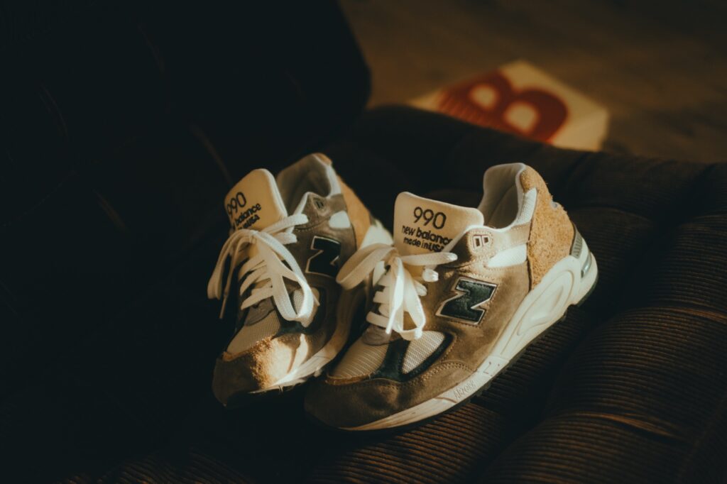 First launched in 1982, the New Balance 990 has carried forward the original form of a suede performance running shoe, showing how preserved heritage can remain part of everyday style.