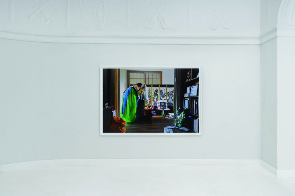 Neokdurim (Passage), 2017. Color photograph. Jane Jin Kaisen, 148 x 221.8 cm, Framed. Installation view: Martin Asbæk Gallery. Photo: David Stjernholm